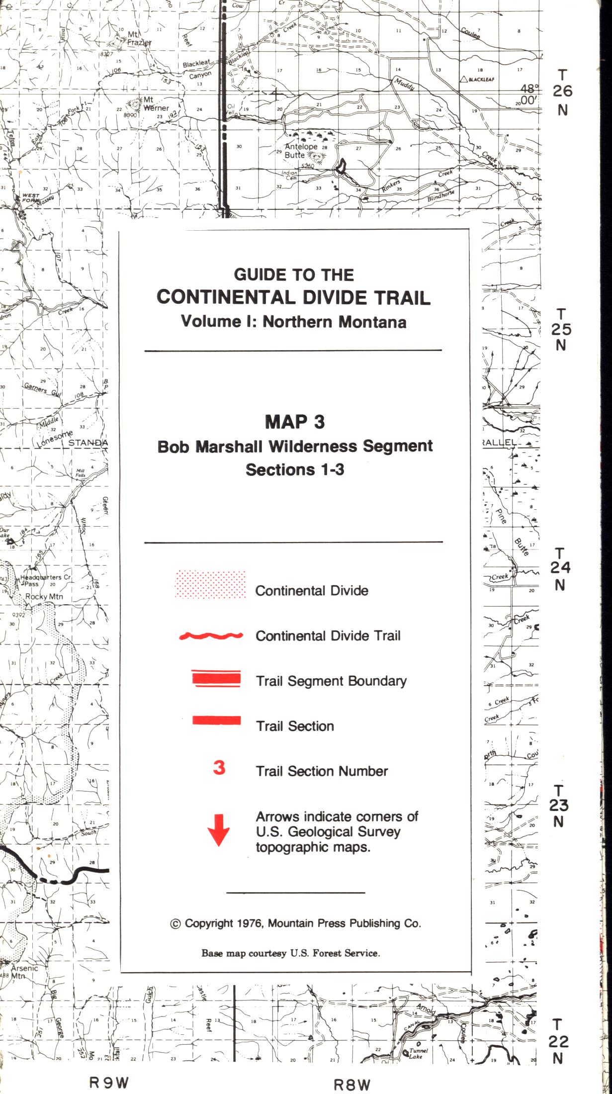 GUIDE TO THE CONTINENTAL DIVIDE TRAIL: Volume I, Northern Montana (Maps 4 and 5). 